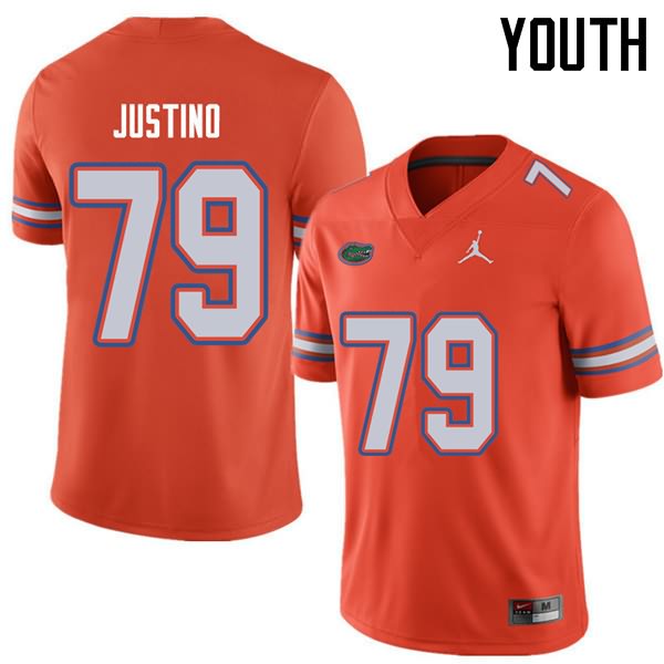 NCAA Florida Gators Daniel Justino Youth #79 Jordan Brand Orange Stitched Authentic College Football Jersey PBD1364VQ